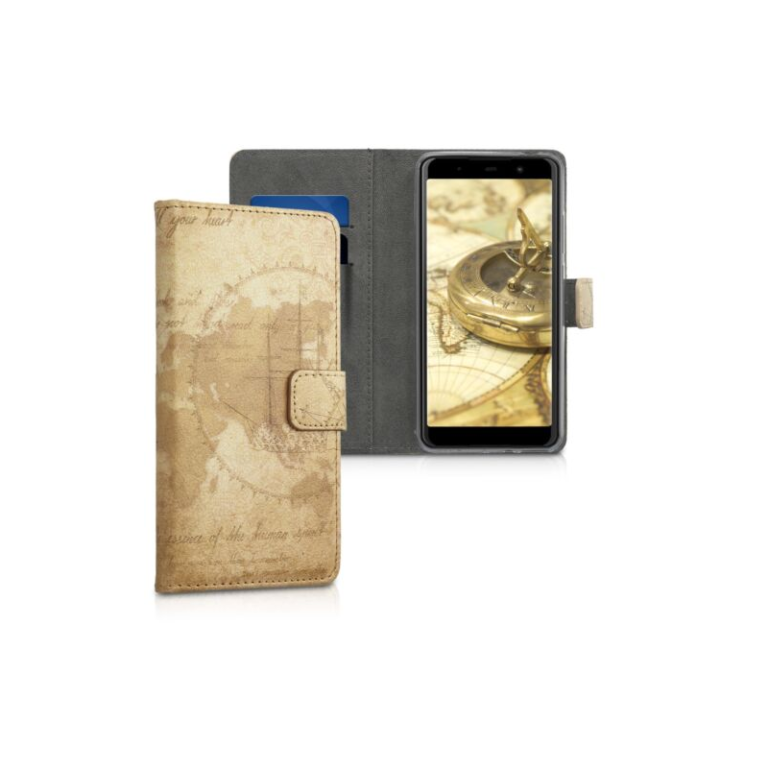 Husa pentru Wiko Lenny 5, Piele ecologica, Maro, 46462.01