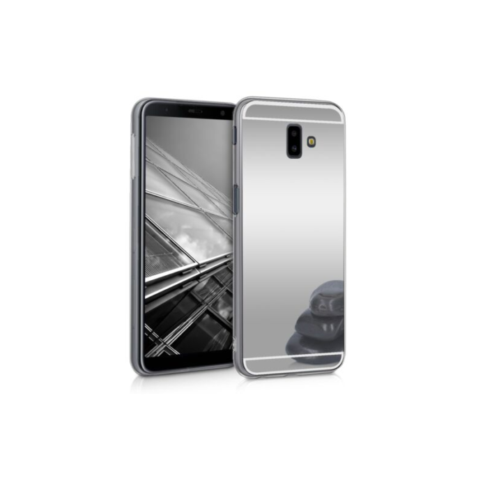 Husa pentru Samsung Galaxy J6 Plus, Silicon, Silver, 48754.42 Husa pentru Samsung Galaxy J6 Plus, Silicon, Silver, 48754.42