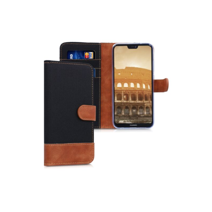 Husa pentru Huawei P20 Lite, Textil, Maro, 44363.02 Husa pentru Huawei P20 Lite, Textil, Maro, 44363.02
