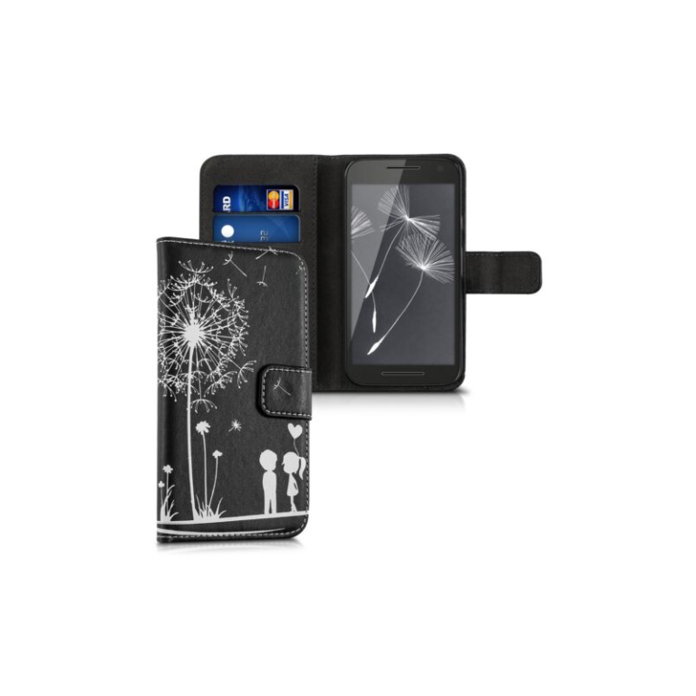 Husa pentru Motorola Moto G 3rd gen, Piele ecologica, Negru, 34861.04