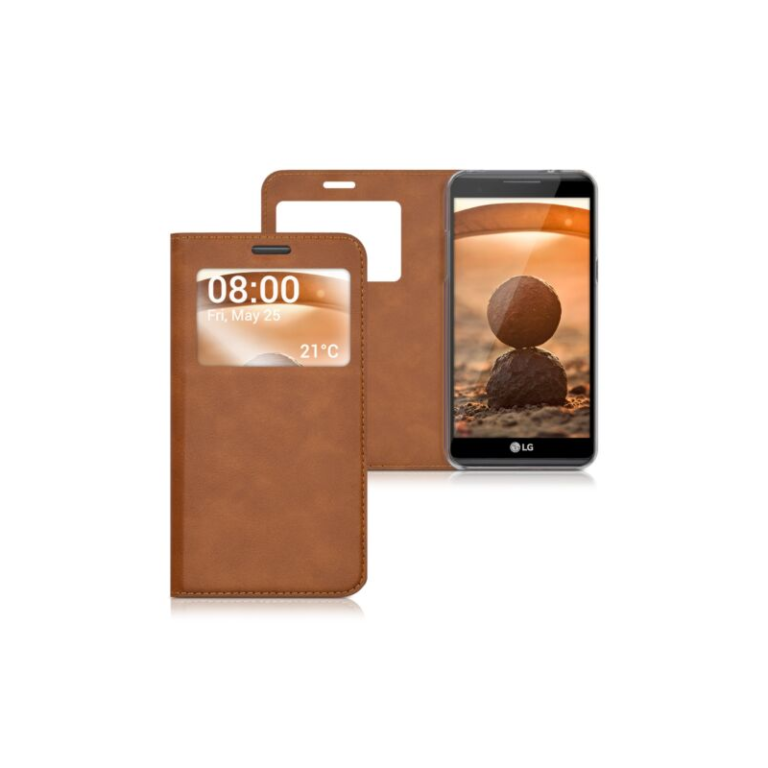 Husa pentru LG X Power, Piele ecologica, Maro, 39814.83