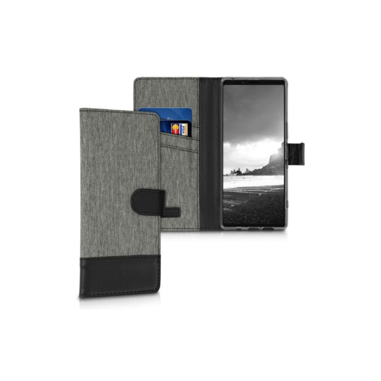 Husa pentru Sony Xperia 1, Textil, Gri, 47989.01
