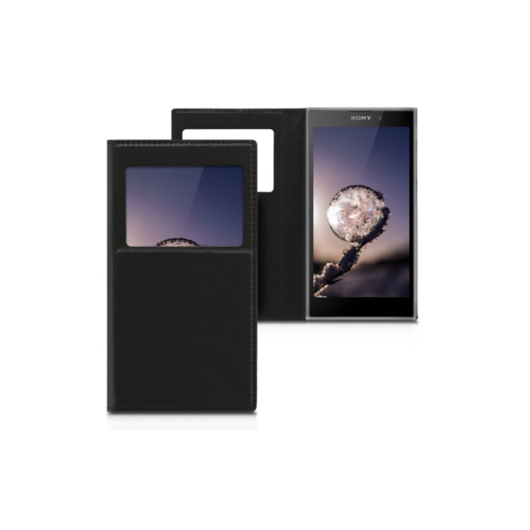 Husa pentru Sony Xperia L2, Piele ecologica, Negru, 44287.01