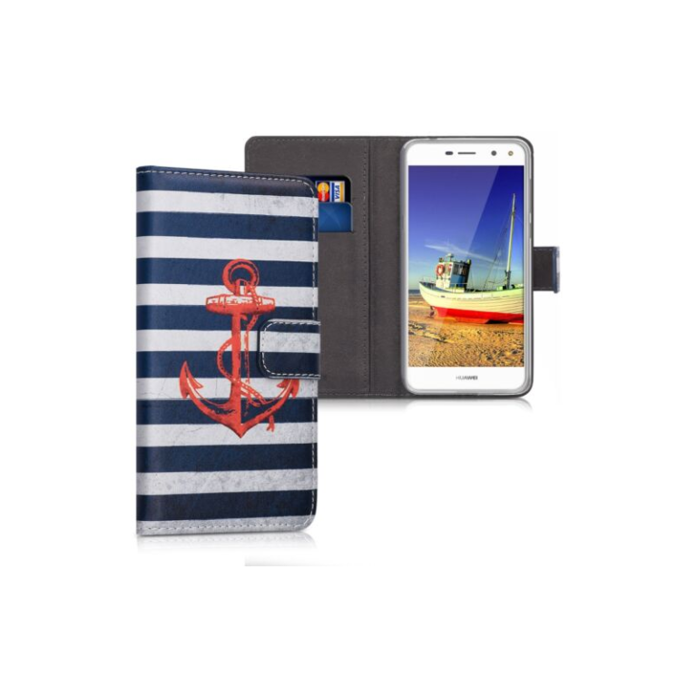 Husa pentru Huawei Y6 (2017), Piele ecologica, Multicolor, 42113.02