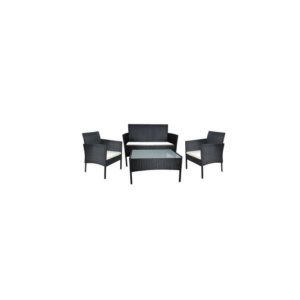 Set mobilier gradina MCT Garden-1172, 1 masa, 1 canapea si 2 fotolii, Poliratan, 105x49x73 cm, Negru/Crem Set mobilier gradina MCT Garden-1172, 1 masa, 1 canapea si 2 fotolii, Poliratan, 105x49x73 cm, Negru/Crem