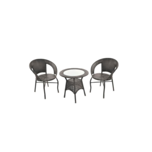 Set mobilier pentru gradina MCT 3635 compus din 1 masa sticla, 2 scaune, Maro Set mobilier pentru gradina MCT 3635 compus din 1 masa sticla, 2 scaune, Maro