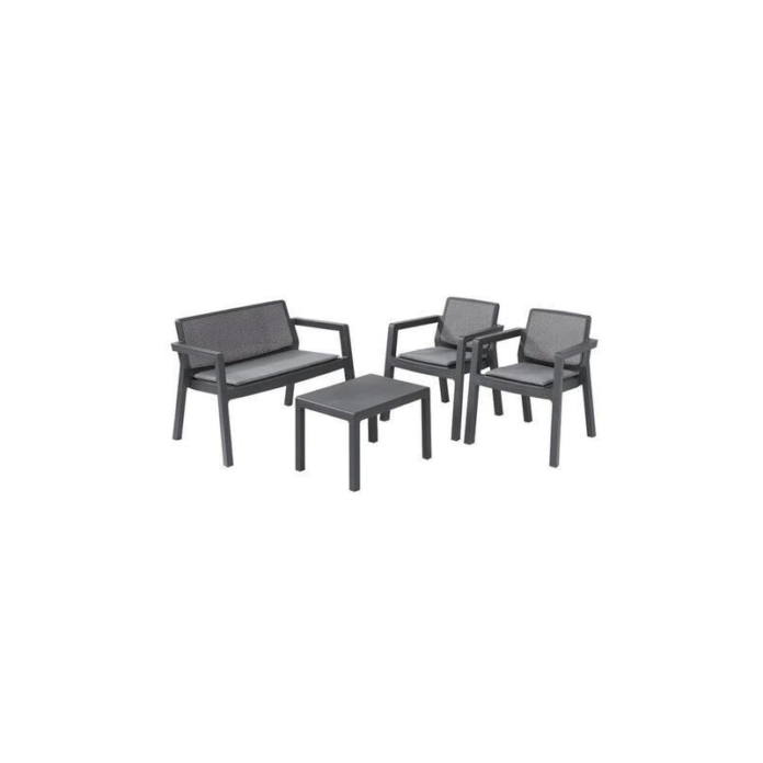 Set mobilier pentru gradina MCT Garden 2262, compus din 1 masa, 1 banca, 2 scaune, Grafit Set mobilier pentru gradina MCT Garden 2262, compus din 1 masa, 1 banca, 2 scaune, Grafit