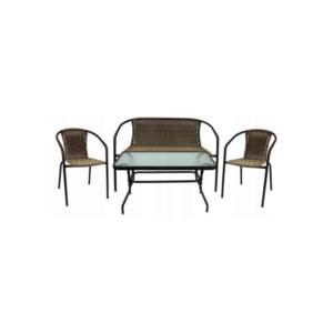 Set mobilier pentru gradina MCT Garden 1622, compus din 1 masa, 2 scaune, 1 banca, Negru Set mobilier pentru gradina MCT Garden 1622, compus din 1 masa, 2 scaune, 1 banca, Negru