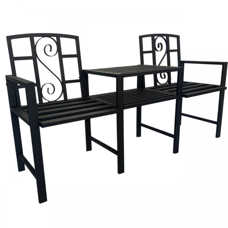 Corp masa si 2 scaune pentru gradina Vivatechnix VMD-1045, metalice, 152x50x83 cm Corp masa si 2 scaune pentru gradina Vivatechnix VMD-1045, metalice, 152x50x83 cm