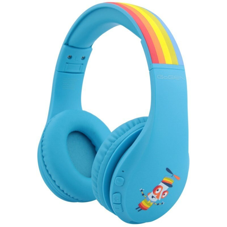Casti audio fara fir pentru copii GoGEN Decek, Bluetooth 5.2, volum limitat, rosu