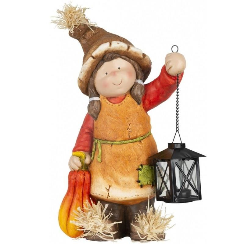 Decoratiune gradina, Strend Pro Nature, ceramica, Fetita cu felinar, 23.50x16x40.5 cm Decoratiune gradina, Strend Pro Nature, ceramica, Fetita cu felinar, 23.50x16x40.5 cm