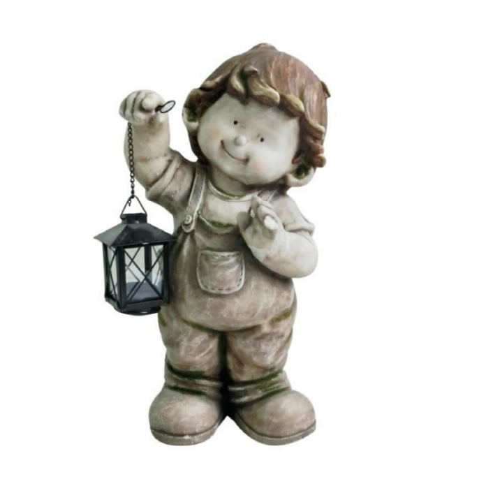 Decoratiune gradina Strend Pro Gecco 8001, ceramica, baiat cu lampion Decoratiune gradina Strend Pro Gecco 8001, ceramica, baiat cu lampion