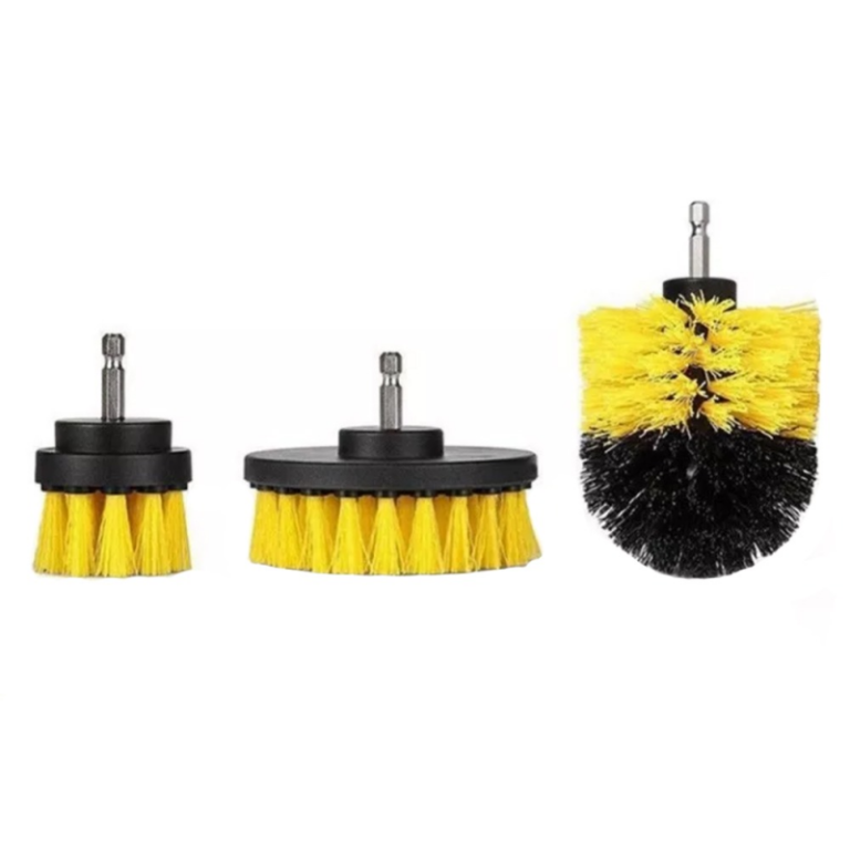 Set 3 perii curatare, Quasar & Co.®, cu adaptor pentru bormasina/autofiletanta