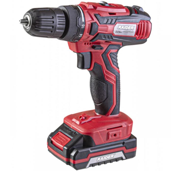 Masina de gaurit si insurubat Raider RD-CDL29, cu 2 acumulatori 1.5Ah, Li-Ion, 18V, 28 Nm
