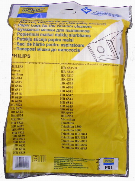 Set saci de aspirator Worwo P01