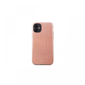 Husa iPhone 12 / 12 Pro Burga Dual Layer Pink Croco Husa iPhone 12 / 12 Pro Burga Dual Layer Pink Croco