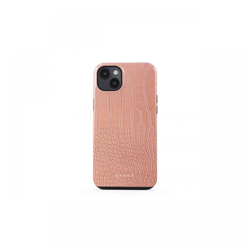 Husa iPhone 14 Burga Dual Layer Pink Croco Husa iPhone 14 Burga Dual Layer Pink Croco