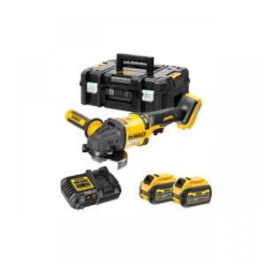Polizor unghiular DeWALT, 125mm, 2x54V, 6.0Ah, 9000rpm, incarcator, cutie T-STAK, tip DCG418T2-QW Polizor unghiular DeWALT, 125mm, 2x54V, 6.0Ah, 9000rpm, incarcator, cutie T-STAK, tip DCG418T2-QW