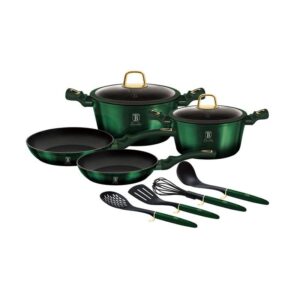 Set oale marmorate cu capace 10 piese Emerald Collection Berlinger Haus BH 7039 Set oale marmorate cu capace 10 piese Emerald Collection Berlinger Haus BH 7039