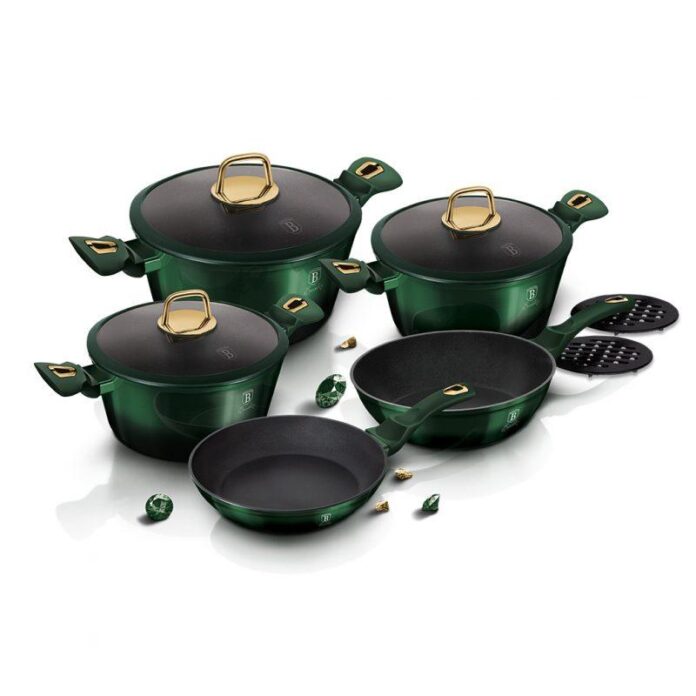 Set oale marmorate cu capace 10 piese Emerald Collection Berlinger Haus BH 6065 Set oale marmorate cu capace 10 piese Emerald Collection Berlinger Haus BH 6065