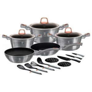 Set oale si tigai marmorate 17 piese Moonlight Edition Berlinger Haus BH 7044 Set oale si tigai marmorate 17 piese Moonlight Edition Berlinger Haus BH 7044