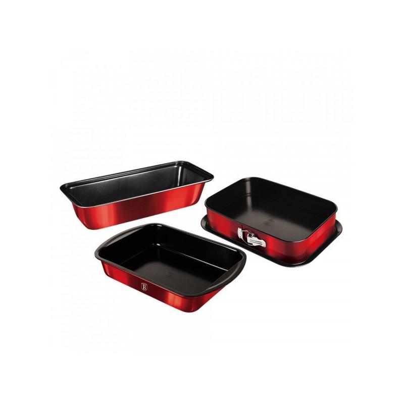 Set tavi pentru copt 3 piese Burgundy Berlinger Haus BH 7632 Set tavi pentru copt 3 piese Burgundy Berlinger Haus BH 7632