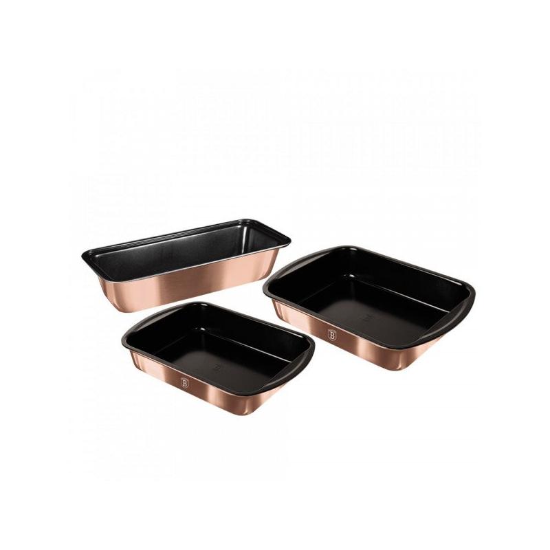 Set tavi pentru copt 3 piese Rose Gold Berlinger Haus BH 7630 Set tavi pentru copt 3 piese Rose Gold Berlinger Haus BH 7630