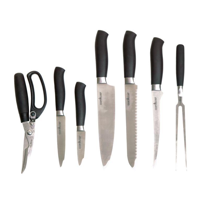 Set profesional 9 piese, 5 cutite, furculita, foarfeca, husa si placa taiere Camp Chef CC-KSET9 Set profesional 9 piese, 5 cutite, furculita, foarfeca, husa si placa taiere Camp Chef CC-KSET9