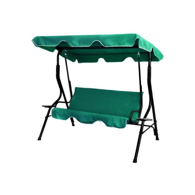 Balansoar pentru gradina cu 3 locuri MCT Garden, Structura Metalica, Verde, 170x110x153 cm
