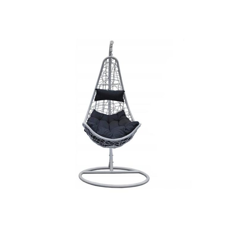 Scaun leagan suspendat, Jumi, poliratan, otel, gri/antracit, max 120 kg, 79x70x120 cm