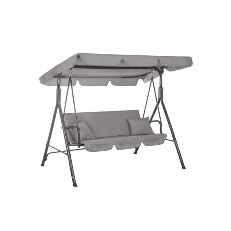 Balansoar gradina, 3 locuri, gri deschis, 170x110x150 cm, Luna