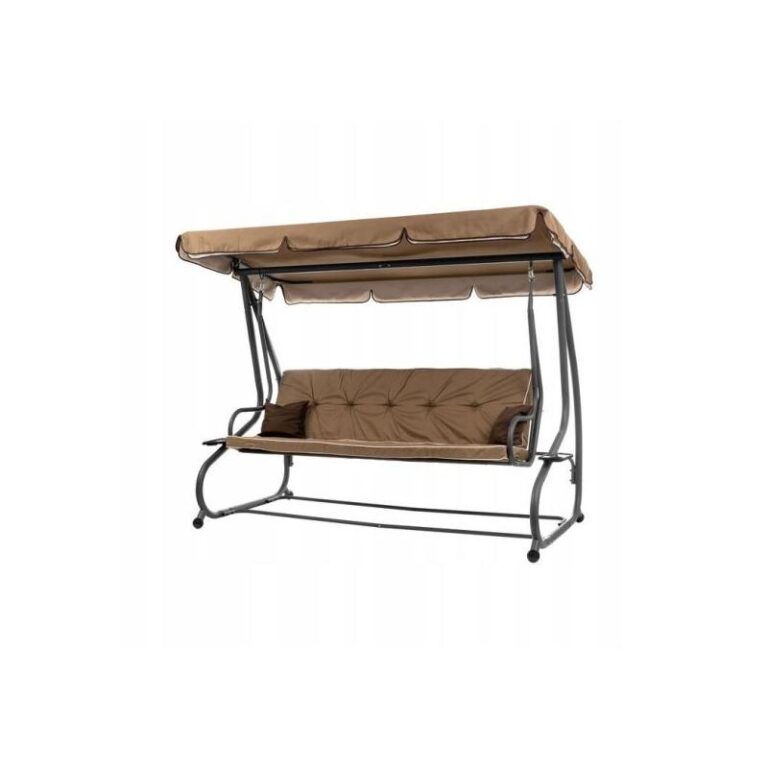 Balansoar gradina, 3 locuri, cappuccino, 230x120x164 cm, functie pat