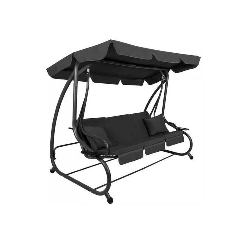 Balansoar gradina, Springos, 3 locuri, cu plasa insecte, gri, 215x125x165 cm, functie pat, max 280 kg Balansoar gradina, Springos, 3 locuri, cu plasa insecte, gri, 215x125x165 cm, functie pat, max 280 kg