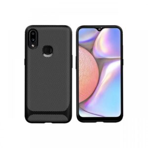Husa Samsung Galaxy A20 / A30 Lemontti Carbon Fiber Texture Shockproof Red Husa Samsung Galaxy A20 / A30 Lemontti Carbon Fiber Texture Shockproof Red