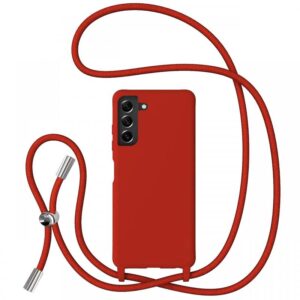 Lemontti Husa Silicon cu Snur Samsung Galaxy S21 FE Rosu (protectie 360°, material fin, captusit cu microfibra) Lemontti Husa Silicon cu Snur Samsung Galaxy S21 FE Rosu (protectie 360°, material fin, captusit cu microfibra)