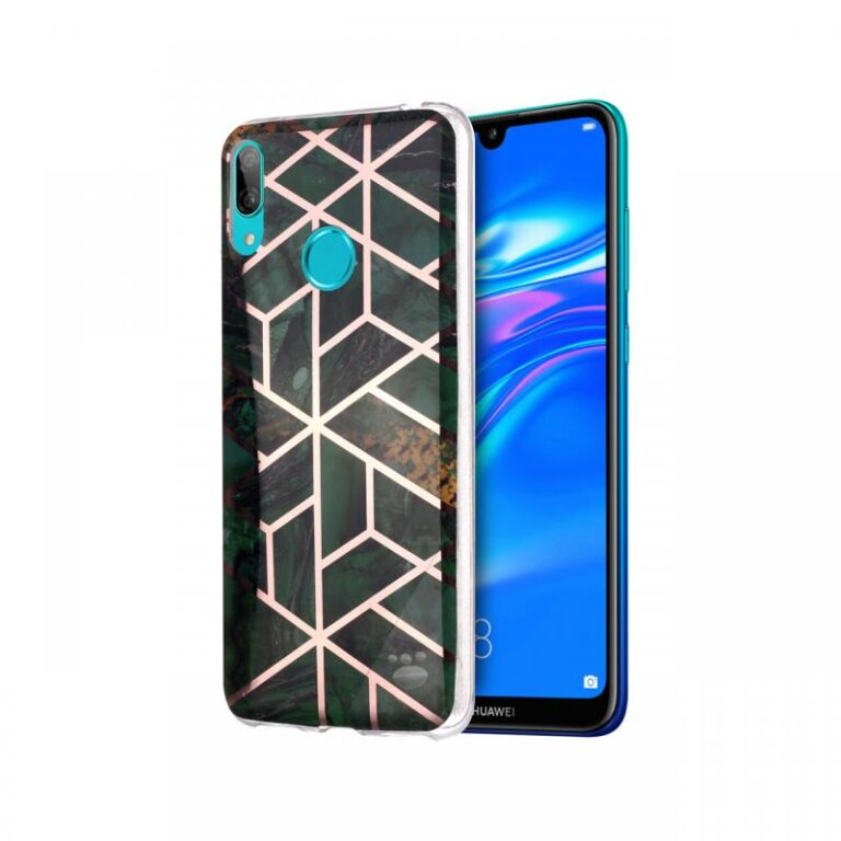 Husa Huawei Y7 2019 Lemontti Plating Marble Pattern Soft Purple