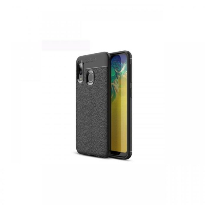 Husa Samsung Galaxy A20e Lemontti Litchi Navy Blue