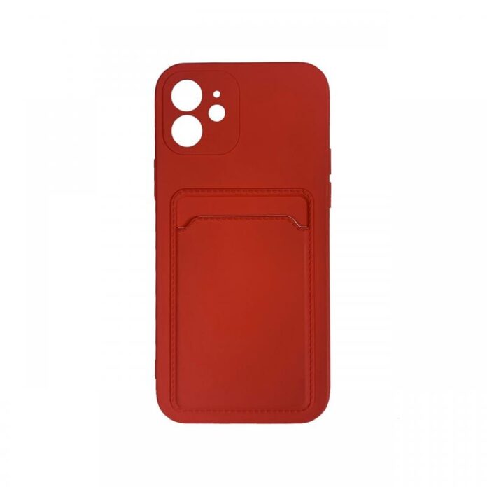 Husa iPhone 12 / 12 Pro Lemontti Silicon Card Red Husa iPhone 12 / 12 Pro Lemontti Silicon Card Red