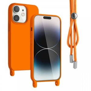 Lemontti Husa Silicon cu Snur iPhone 11 Portocaliu (protectie 360°, material fin, captusit cu microfibra) Lemontti Husa Silicon cu Snur iPhone 11 Portocaliu (protectie 360°, material fin, captusit cu microfibra)