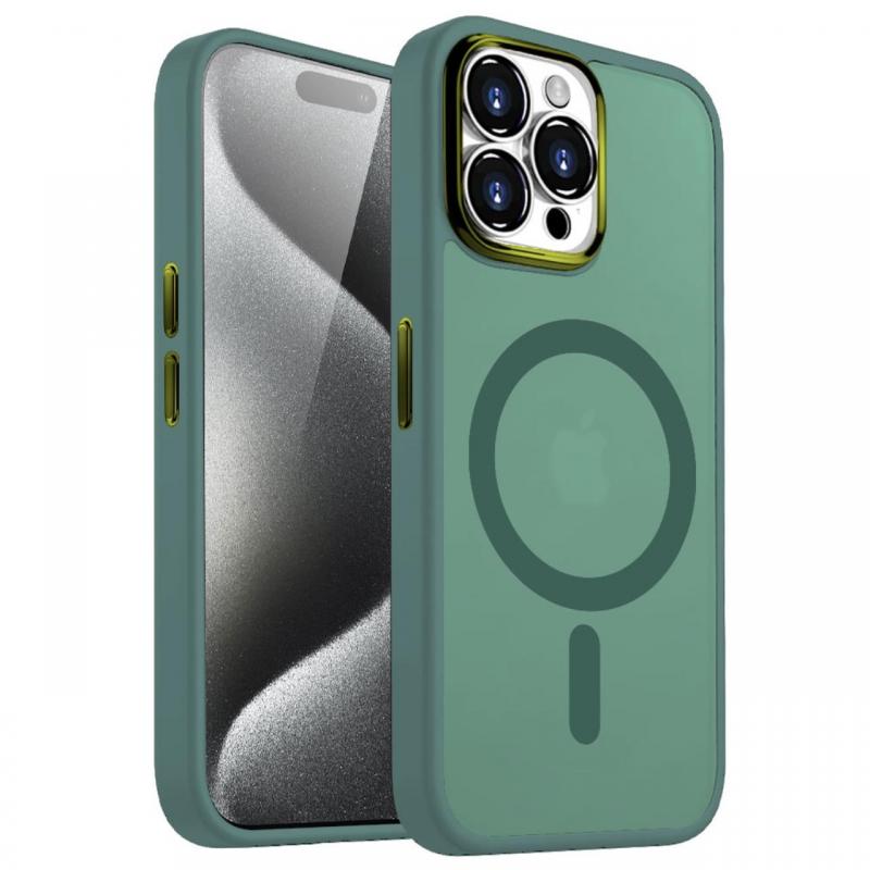 Lemontti Husa Guardian Magsafe iPhone 15 Pro Max Transparent/ Verde Lemontti Husa Guardian Magsafe iPhone 15 Pro Max Transparent/ Verde