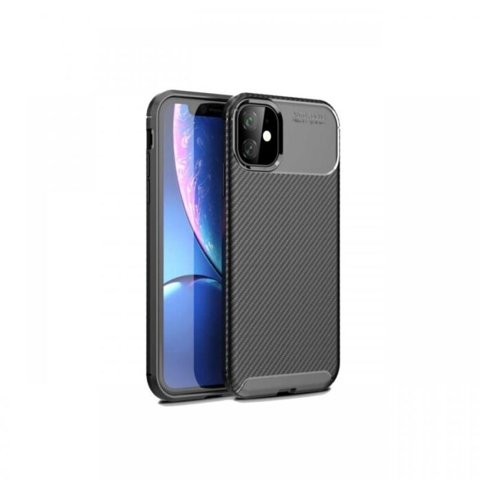 Husa iPhone 12 Pro Max Lemontti Carbon Fiber Texture Shockproof Black Husa iPhone 12 Pro Max Lemontti Carbon Fiber Texture Shockproof Black