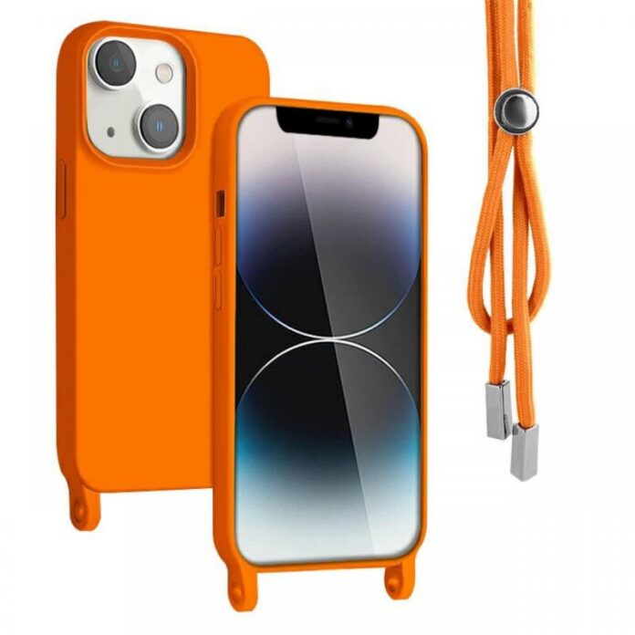 Lemontti Husa Silicon cu Snur iPhone 14 Verde (protectie 360°, material fin, captusit cu microfibra)