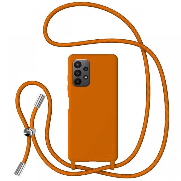 Lemontti Husa Silicon cu Snur Samsung Galaxy A23 5G Rosu (protectie 360°, material fin, captusit cu microfibra)