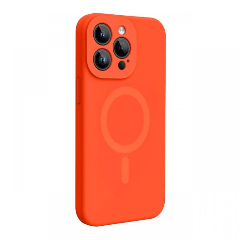 Lemontti Husa Liquid Silicon MagCharge iPhone 15 Pro Max Roz Neon (protectie 360°, material fin, captusit cu microfibra)