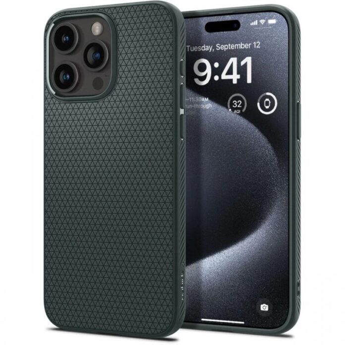 Spigen Husa Liquid Air iPhone 15 Pro Abyss Green Spigen Husa Liquid Air iPhone 15 Pro Abyss Green