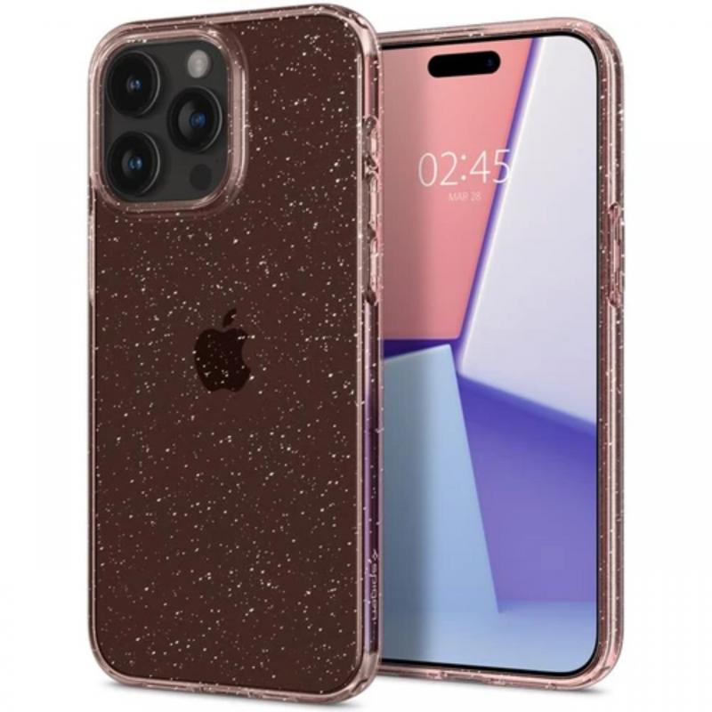 Spigen Husa Liquid Crystal Glitter iPhone 15 Pro Roz Spigen Husa Liquid Crystal Glitter iPhone 15 Pro Roz