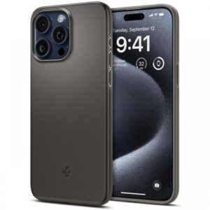 Spigen Husa Thin Fit iPhone 15 Pro Gunmetal Spigen Husa Thin Fit iPhone 15 Pro Gunmetal