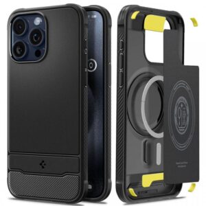Spigen Husa Rugged Armor MagSafe iPhone 15 Pro Max Negru Spigen Husa Rugged Armor MagSafe iPhone 15 Pro Max Negru