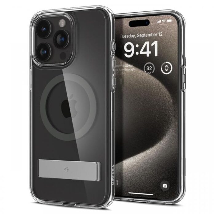 Spigen Husa Ultra Hybrid S MagSafe iPhone 15 Pro Max Graphite Spigen Husa Ultra Hybrid S MagSafe iPhone 15 Pro Max Graphite