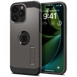 Spigen Husa Tough Armor MagSafe iPhone 15 Pro Gunmetal Spigen Husa Tough Armor MagSafe iPhone 15 Pro Gunmetal